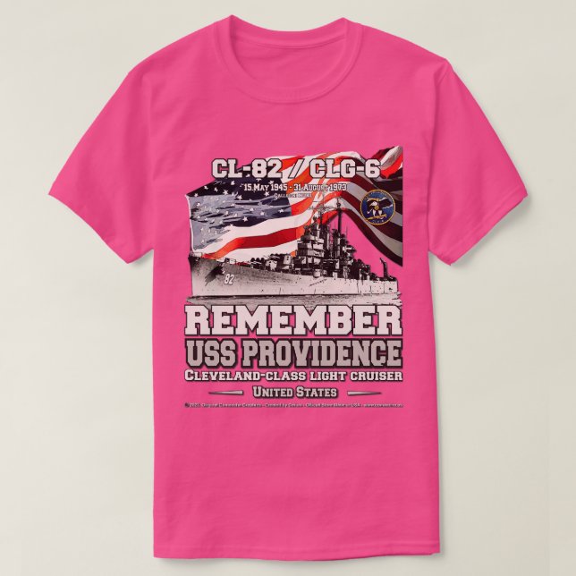 Camiseta RECUERDE USS Providence CL82 US Navy Light Cruiser (Diseño del anverso)