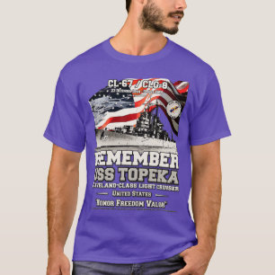 Camiseta RECUERDE USS Topeka CL67 crucero ligero de la Mari