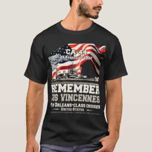 Camiseta RECUERDE USS Vincennes CA44 crucero de la Marina d