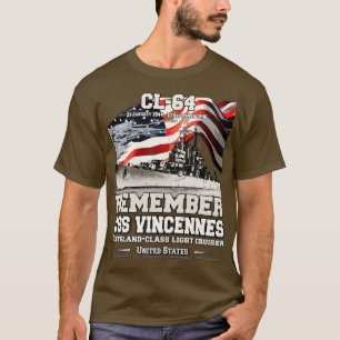 Camiseta RECUERDE USS Vincennes CL64 veteranos de la marina