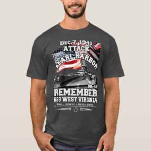 Camiseta Recuerde USS West Virginia BB48 Pearl Harbor