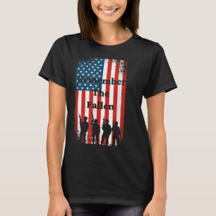 Camiseta Recuerden el Día de la Memoria Caída Bandera Estad