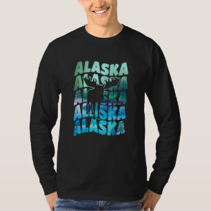Camiseta Recuerdo de Alaska Aurora Boreal Luces del Norte S