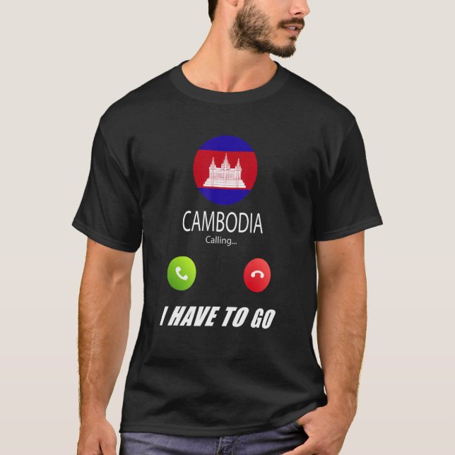 Camiseta Recuerdo de bandera de Camboya llama (Anverso)