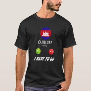 Camiseta Recuerdo de bandera de Camboya llama