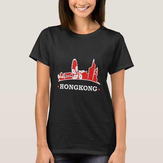 Camiseta Recuerdo de destino turístico de la ciudad de Hong (Anverso)