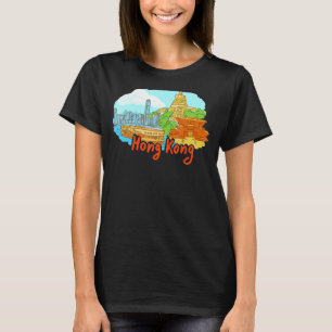 Camiseta recuerdo de Hong Kong City China para hombres 2