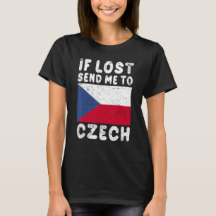 Camiseta Recuerdo de la bandera checa si me perdiste, envía