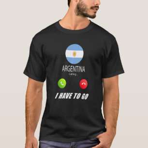 Camiseta Recuerdo de la bandera de Argentina Argentina está