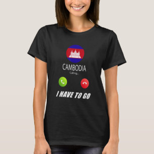 Camiseta Recuerdo de la bandera de Camboya Camboya está lla