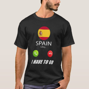 Camiseta Recuerdo de la bandera de España España está llama