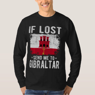 Camiseta Recuerdo de la bandera de Gibraltar - Si me pierde