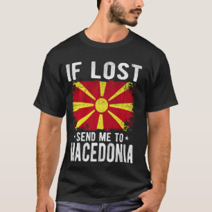 Camiseta Recuerdo de la bandera de Macedonia - Si me pierde