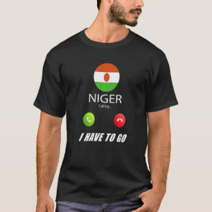 Camiseta Recuerdo de la bandera de Níger Níger está llamand