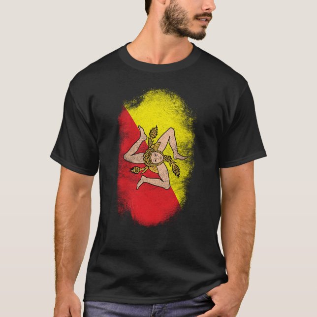 Camiseta Recuerdo de la bandera de Sicilia - diseño (Anverso)