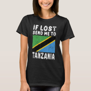 Camiseta recuerdo de la bandera de Tanzania si me pierdes, 