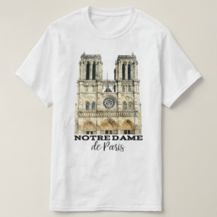 Camiseta Recuerdo de la catedral de Francia del Notre-Dame