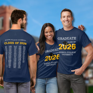 Camiseta Recuerdo de la clase de graduación moderna azul 20