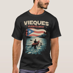 Camiseta Recuerdo de la Isla de Vieques Puerto Rico Bandera