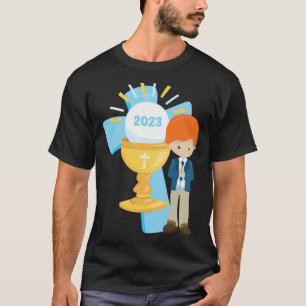 Camiseta Recuerdo de la Primera Comunión del Niño 2023 Cruz