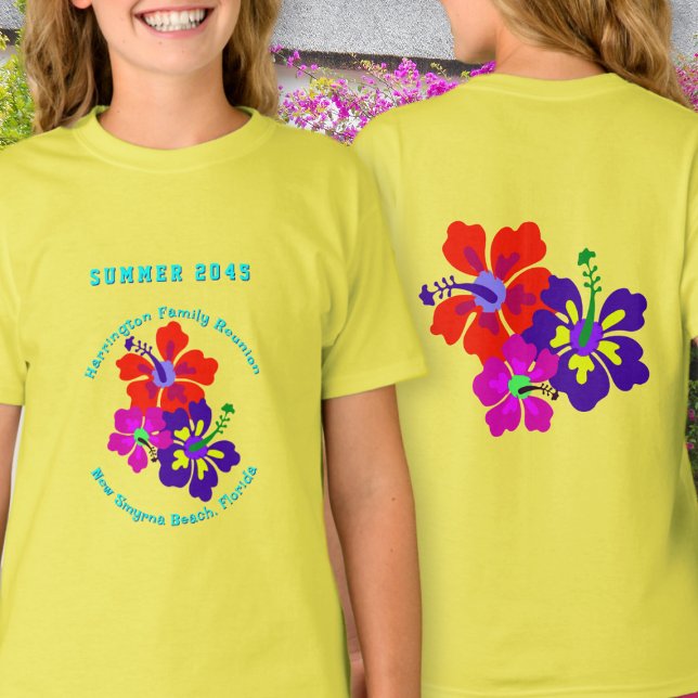 Camiseta Recuerdo de la Reunión Familiar de Flores de Hibis (Subido por el creador)