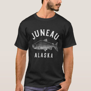 Camiseta Recuerdo de Pesca de Salmón Rojo en Juneau Alaska