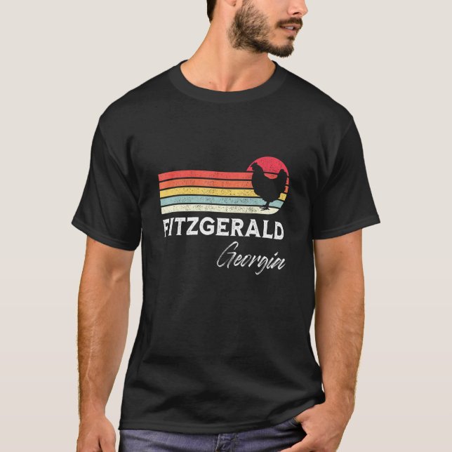 Camiseta Recuerdo de pollo retro de Fitzgerald Georgia (Anverso)