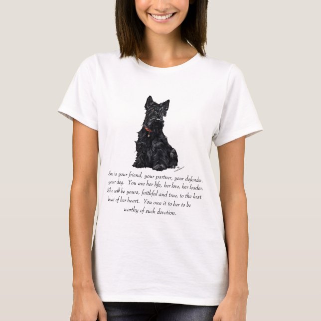 Camiseta Recuerdo de Terrier Escocés - HEMBRA (Anverso)