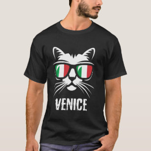 Camiseta Recuerdo de vacaciones de gato divertido bandera d