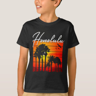 Camiseta Recuerdo de vacaciones en Honolulu Hawaii Atardece