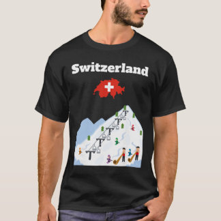 Camiseta Recuerdo de viaje de esquí a Suiza Amante del esqu