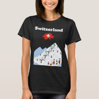Camiseta Recuerdo de viaje de esquí a Suiza Amante del esqu
