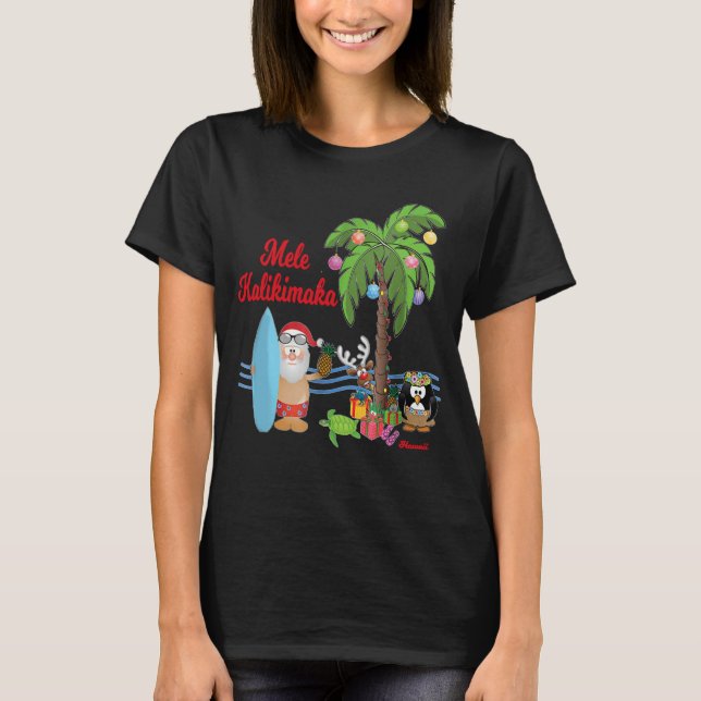 Camiseta Recuerdo hawaiano del navidad de Mele Kalikimaka (Anverso)