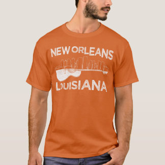 Camiseta Recuerdo Nueva Orleans Música de Guitarra Louisian