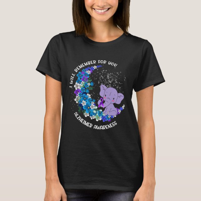 Camiseta Recuerdo por ti Alzheimer Awareness Elephant (Anverso)