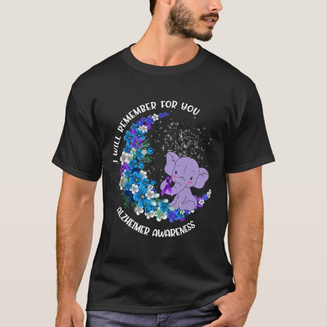 Camiseta Recuerdo por ti Alzheimer Awareness Elephant (Anverso)