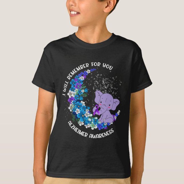 Camiseta Recuerdo por ti Alzheimer Awareness Elephant (Anverso)