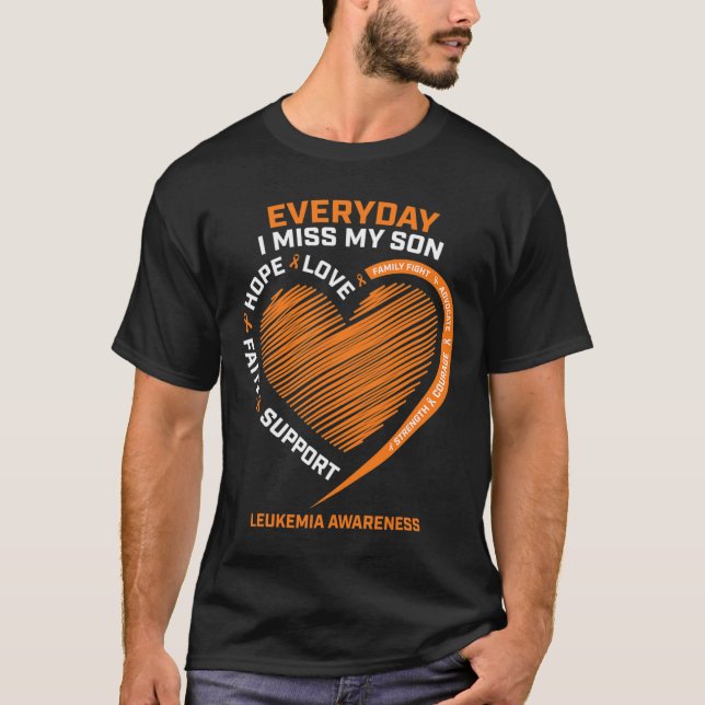 Camiseta Recuerdo Que Amo La Memoria De Mi Hijo Leucemia Co (Anverso)