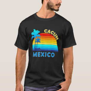 Camiseta Recuerdo Retro Cancun México Playa Verano Tropical
