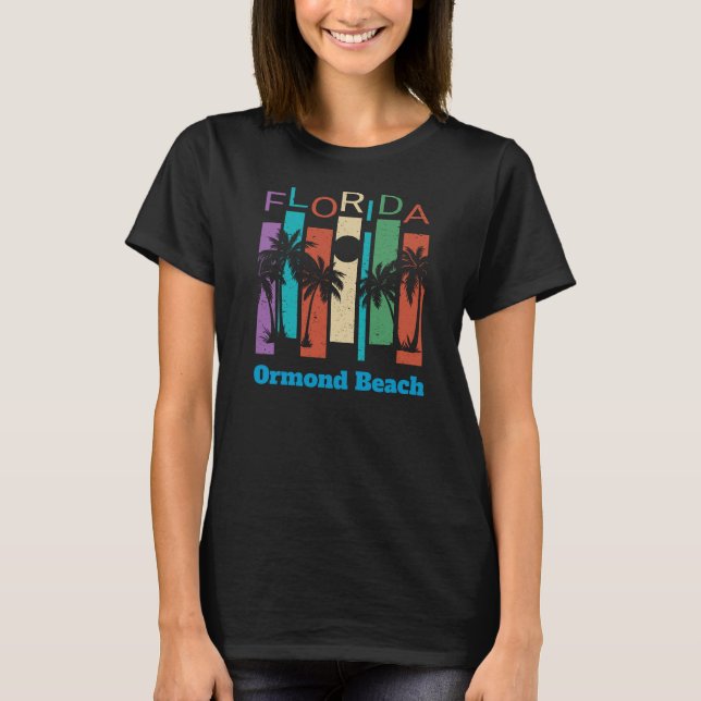 Camiseta Recuerdo retro de la palmera de la Florida de la (Anverso)