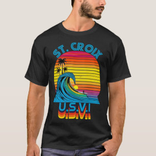 Camiseta Recuerdo Retro de Surf y Playa de St Croix USVI