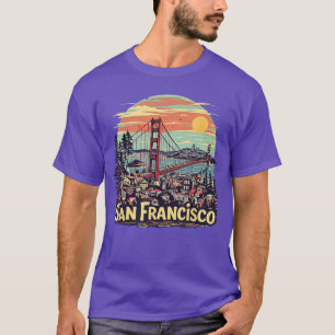 Camiseta Recuerdo Retro del Puente Golden Gate de San Franc