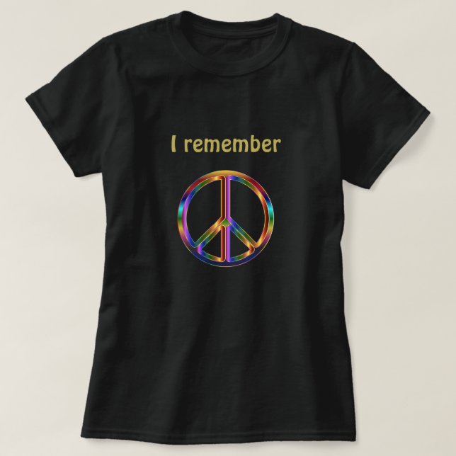 Camiseta "Recuerdo" Texto con símbolo de la paz (Diseño del anverso)