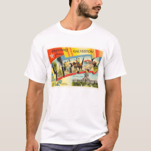 Camiseta Recuerdo viejo del viaje del vintage de Galveston