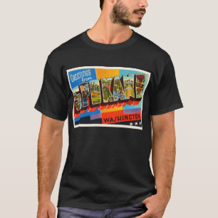 Camiseta Recuerdo viejo del viaje del vintage de Spokane