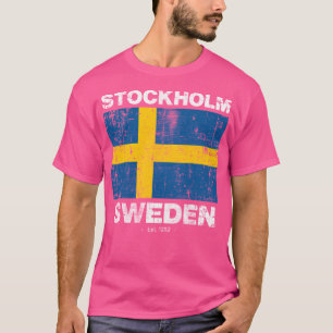 Camiseta Recuerdos clásicos de Estocolmo vintage Suecia