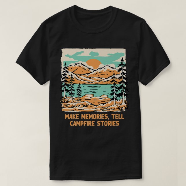 Camiseta Recuerdos cuentan historias de fogatas camping ami (Diseño del anverso)