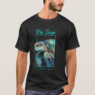 Camiseta Recuerdos de Key Largo Florida Acuarela Tortuga Ma