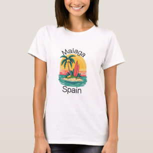 Camiseta Recuerdos de Málaga España Viajes Vacaciones Hombr