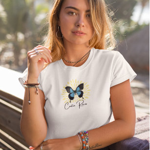 Camiseta Recuerdos de mariposa morfa azul de Costa Rica